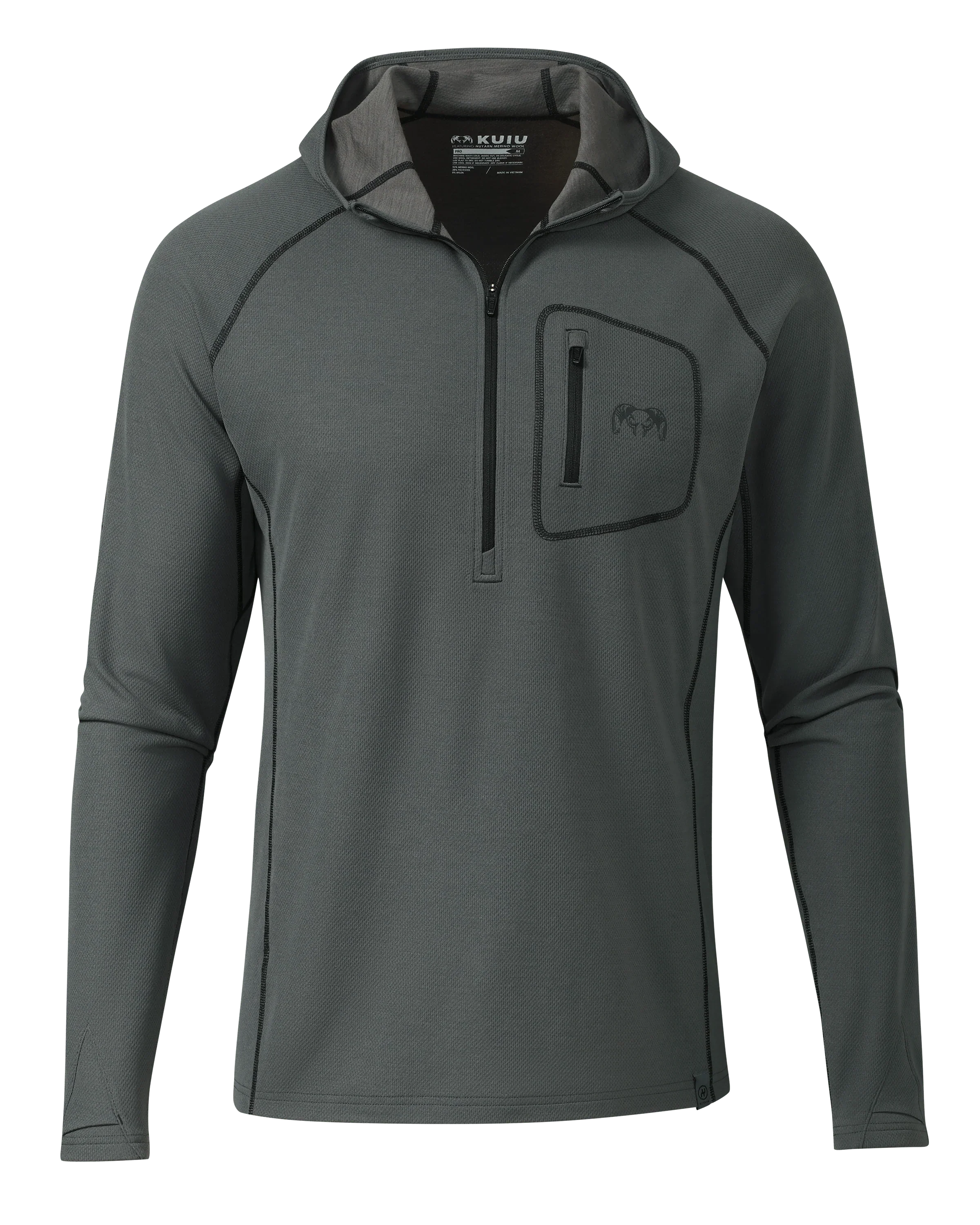 PRO Merino 200 Zip-T Hoodie | Gunmetal