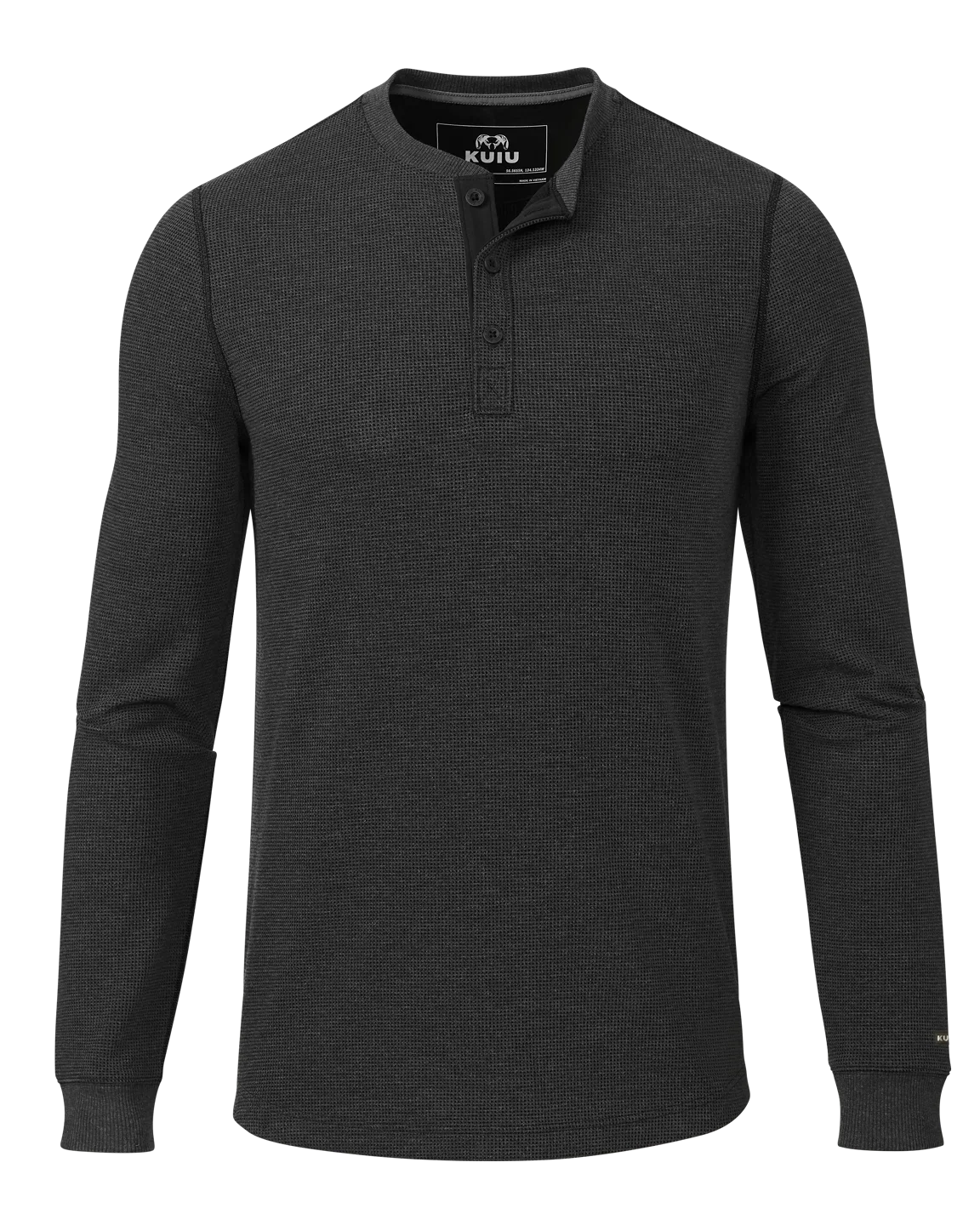 Canyon Waffle Henley | Black Heather