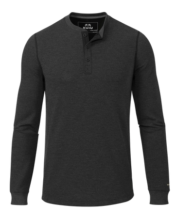 Canyon Waffle Henley | Black Heather