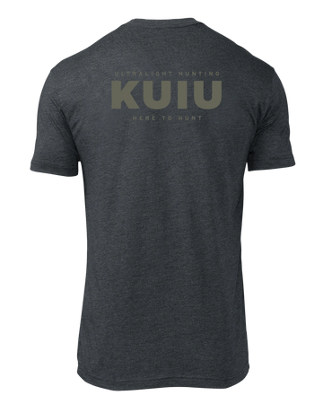 KUIU Here to Hunt Back Logo T-Shirt | Charcoal