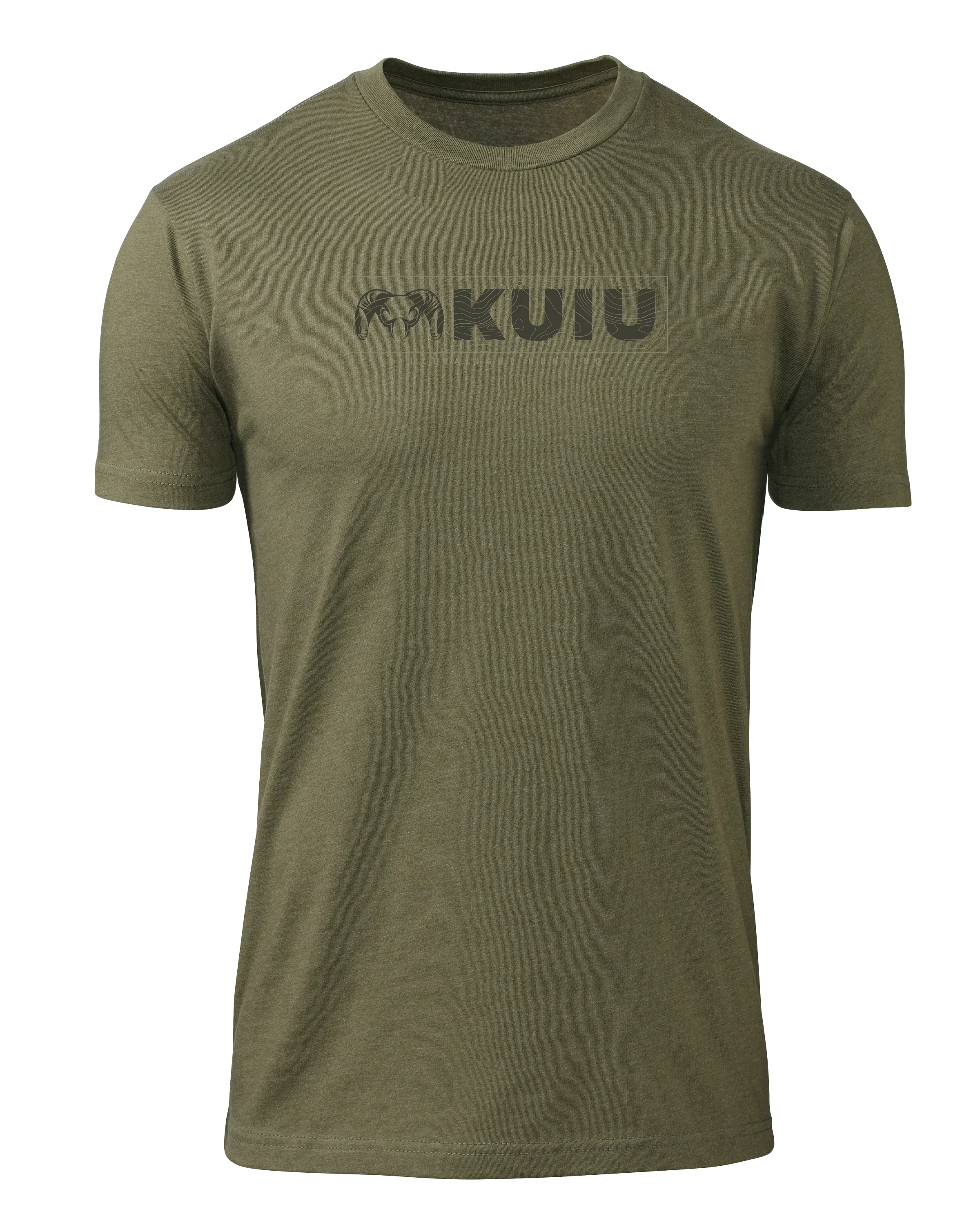 KUIU Topo Block Logo T-Shirt | Military Green