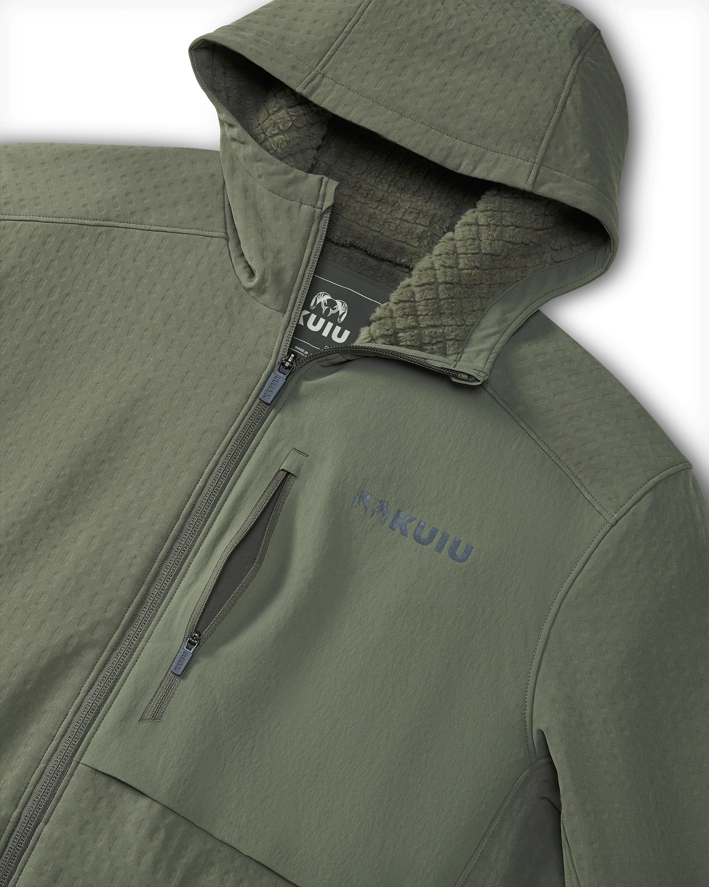 Blockfield Fleece Hoodie | Dark Sage