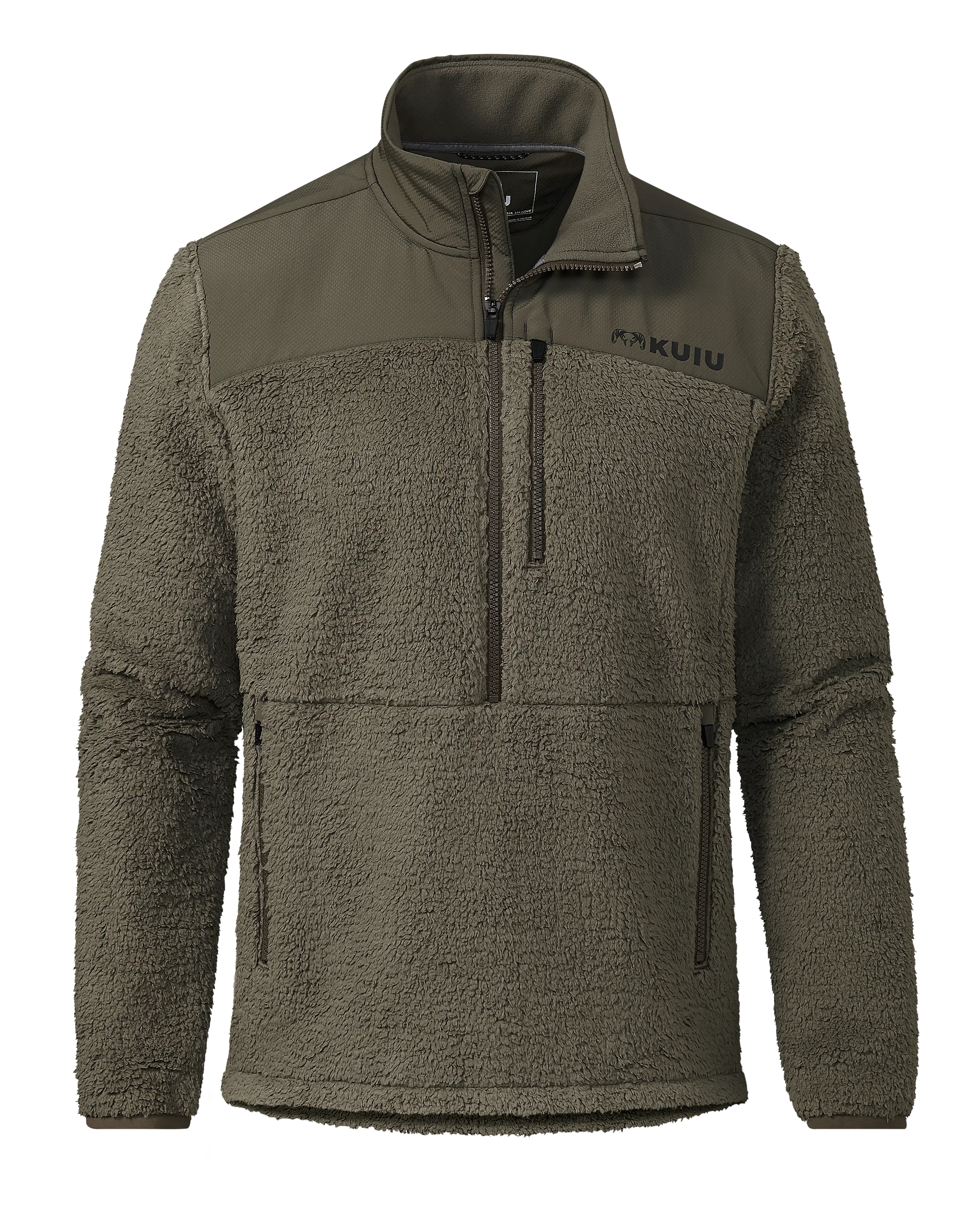 Sherpa Fleece Zip Pullover | Ash