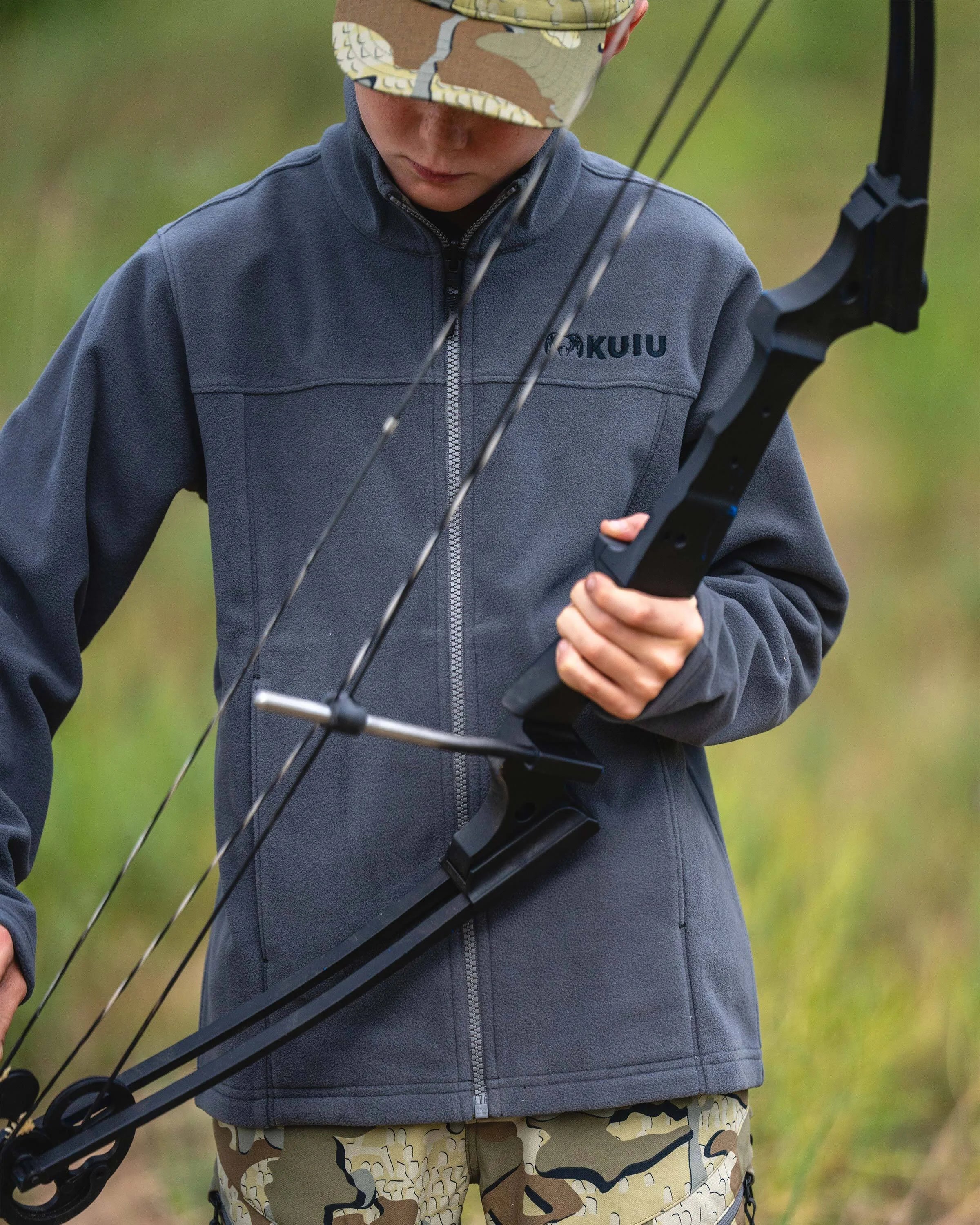 Youth Versa Fleece Full Zip | Gunmetal