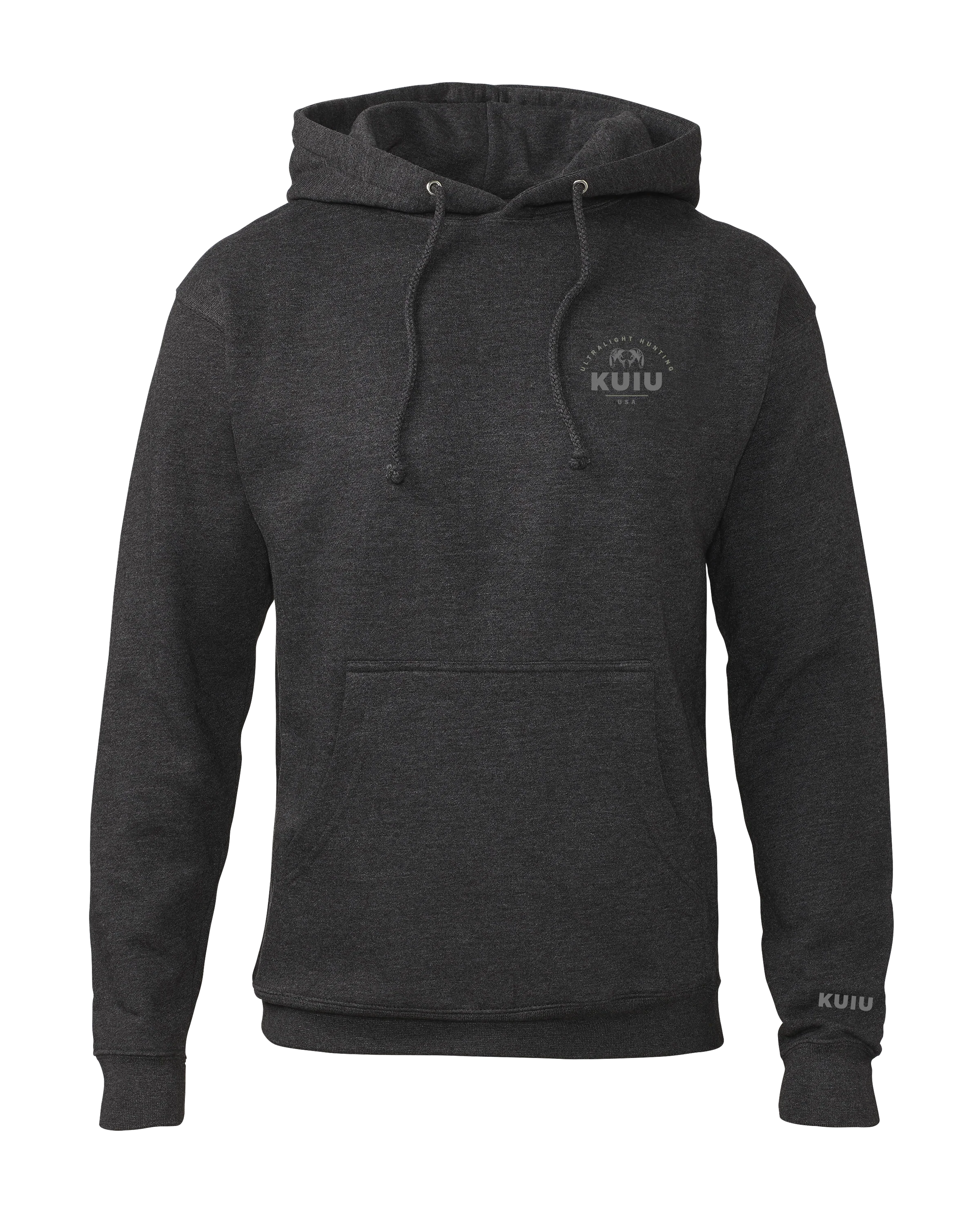 Outlet KUIU Stacked Chest Logo Hoodie | Charcoal