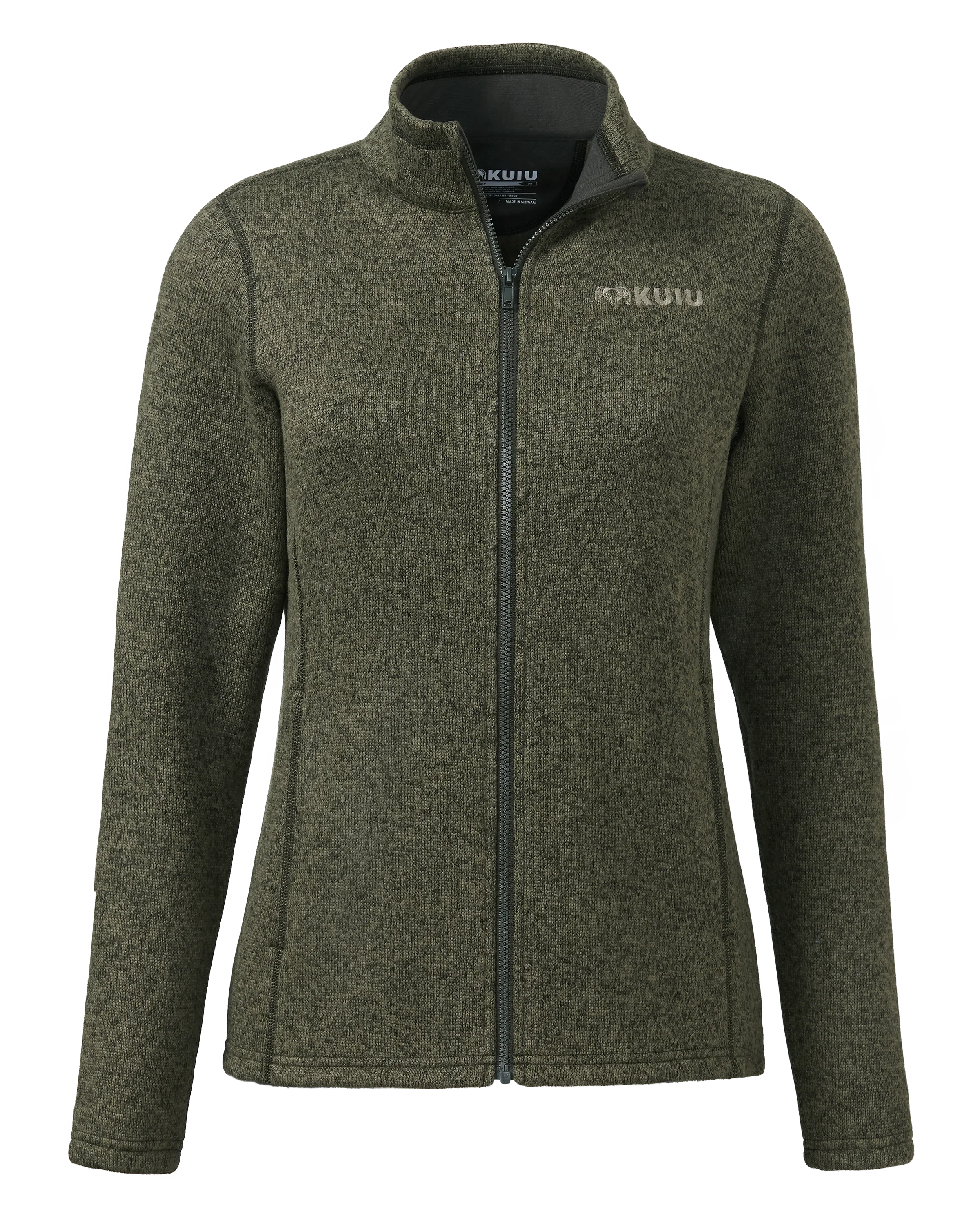 Outlet Women's Base Camp Full Zip Sweater | Olive Heather