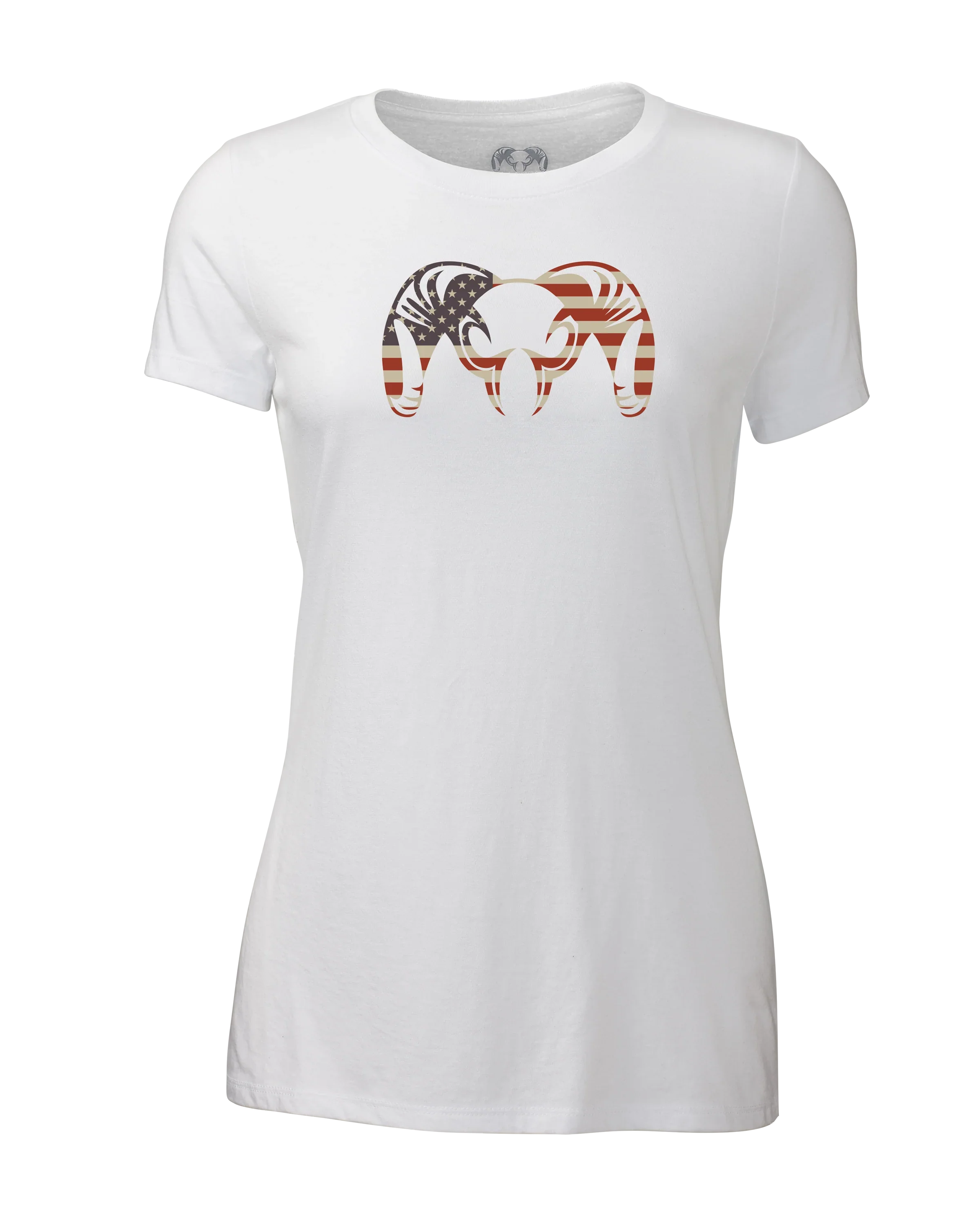 Women's Solid Patriotic Ram T-Shirt | White
