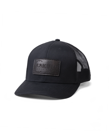 Inner Circle Leather Patch Hat | Black/Black