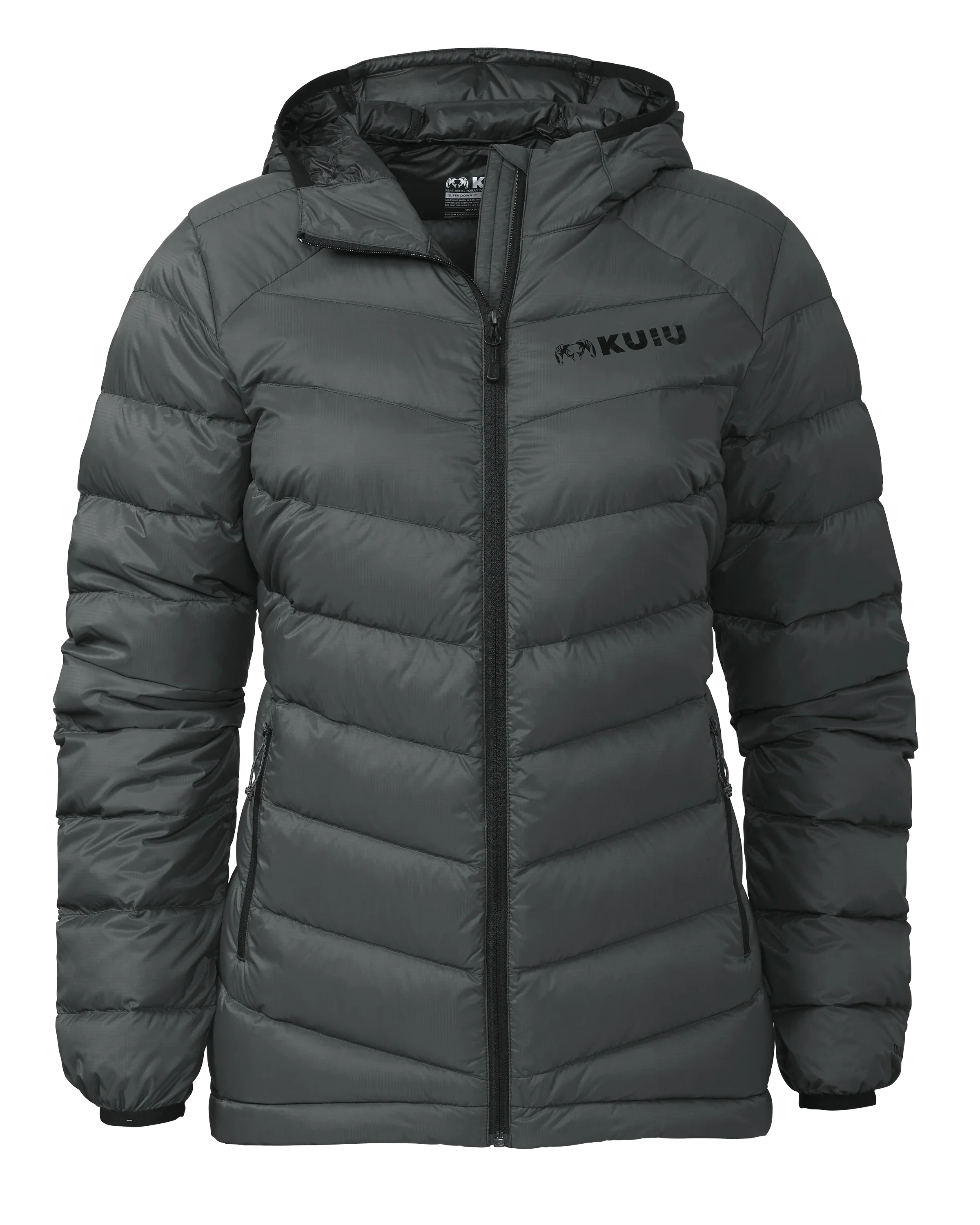 Outlet Women's Super Down LT Hooded Jacket | Gunmetal