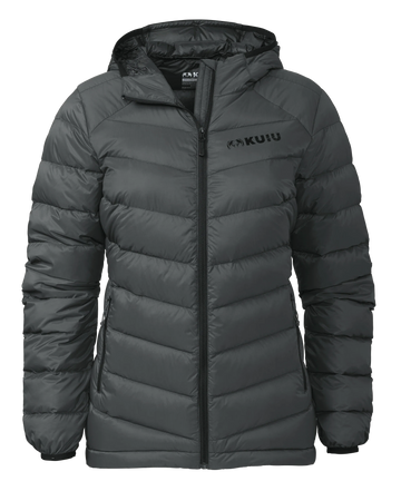 Outlet Women's Super Down LT Hooded Jacket | Gunmetal